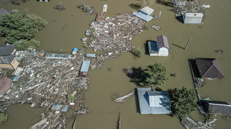Floods and cyclones, global warming. Climate change, natural disasters the tsunami of nature. The...