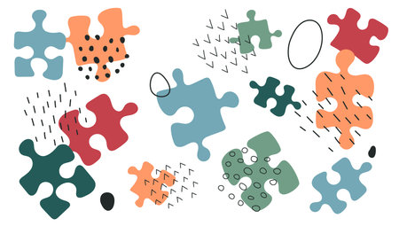 Pattern with abstract puzzles. Creative background for design. template vector illustration.のイラスト素材