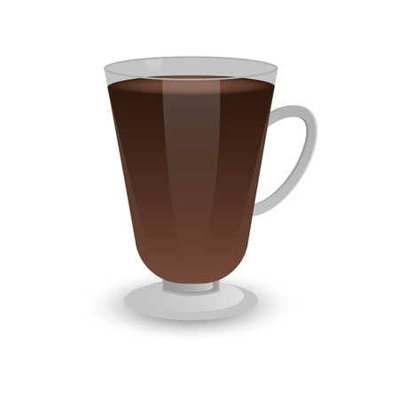 Glass transparent glass of hot chocolate isolated on transparent backgroundのイラスト素材