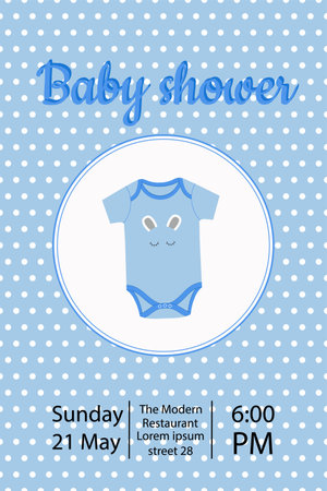 Baby Shower Invitation in Blue Colorsのイラスト素材