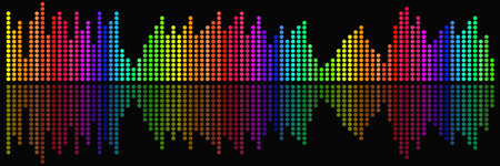 Banner equalizer, sound voice, abstract background.