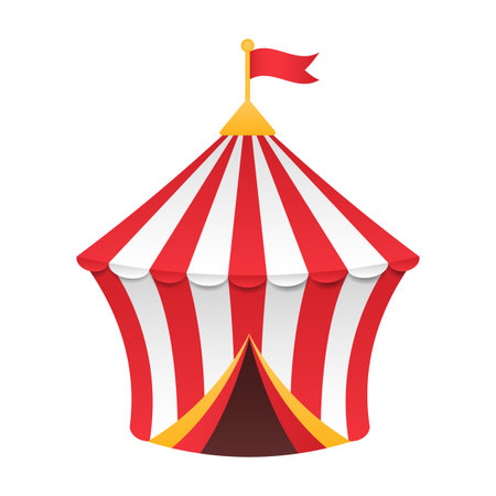 Vector illustration of a circus tent isolated on transparent background.のイラスト素材