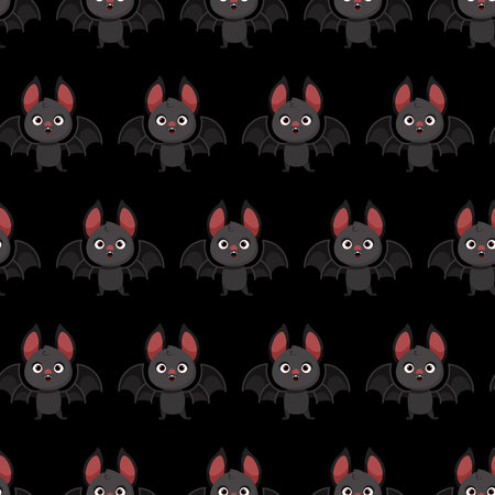 Seamless pattern of cute bat charactersのイラスト素材