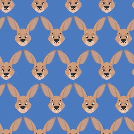 Seamless pattern of kangaroo heads for Australia Dayのイラスト素材