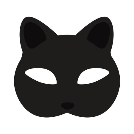 Quadrober mask black in the shape of a catのイラスト素材