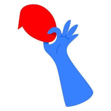 A blue voter's hand holds a thought for voting on Election Dayのイラスト素材