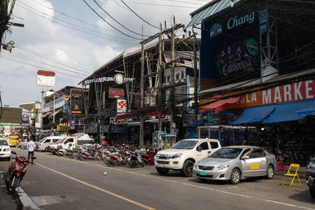 Phuket, Thailand - March 06, 2020: Bangla road in the afternoon. The famous walking street on Patong Beach with bars and discosのeditorial素材