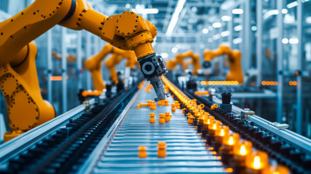High-Precision Robotic Automation in Modern Manufacturing Plant. High quality photoの素材