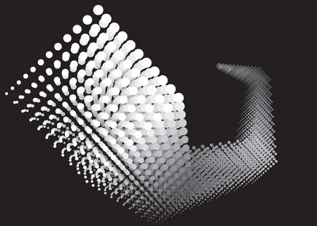 vector black and white dots growingのイラスト素材