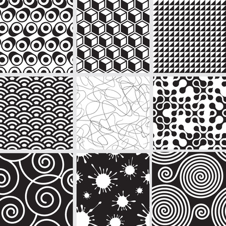 Set of seamless both side pattern. のイラスト素材