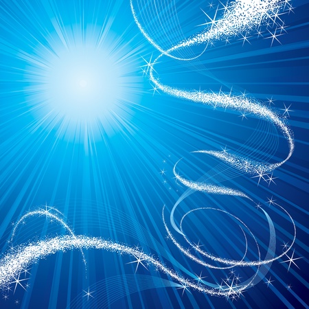 Magical shiny stars flowing background.のイラスト素材