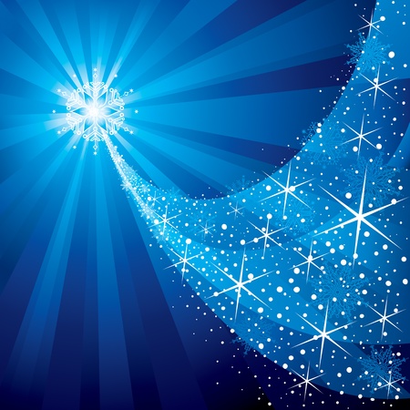 Christmas background, shiny stars and snowflake pattern.のイラスト素材