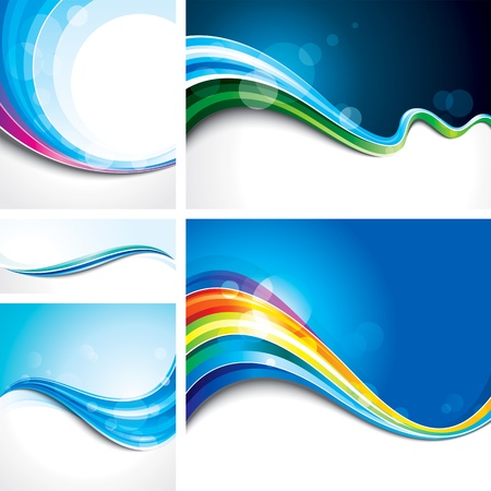 Collection of abstract wave design background.のイラスト素材