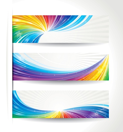 Set of celebration colorful wave backgrounds