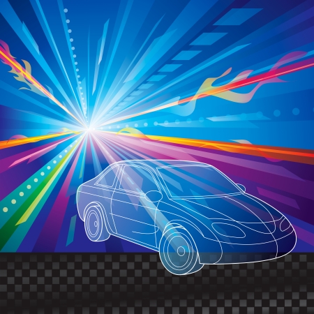 Car speed motion abstract background のイラスト素材