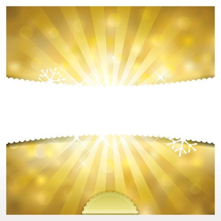 Golden Holidays blurred lights banner background.のイラスト素材