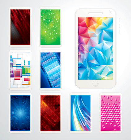 Collection of technology screen background, phones wallpaper.のイラスト素材