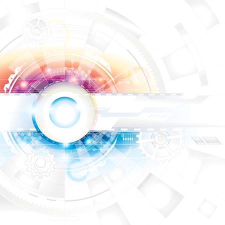 Abstract technology composition background in blue and red.のイラスト素材