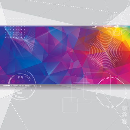 Abstract technology design with colorful geometric shapes background.のイラスト素材
