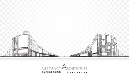 3D illustration architecture building abstract background.のイラスト素材
