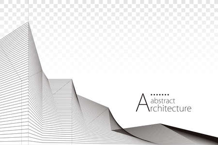 Architecture building construction perspective design, abstract modern urban landscape background.のイラスト素材