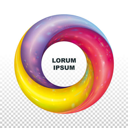 Geometric colors circular frame abstract technology background.のイラスト素材