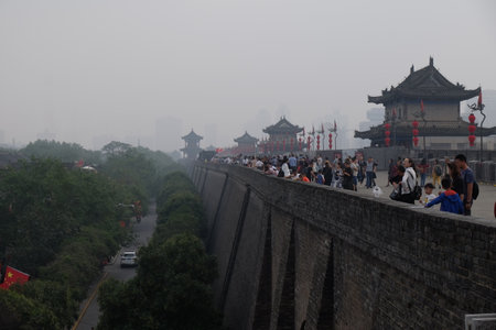some beautiful view in xi an history of city ï¼Greater Wild Goose Pagoda; small wild goose pagodaの写真素材