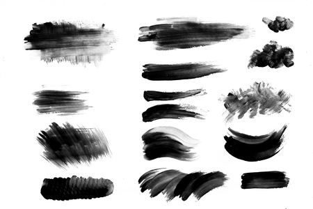 Brush strokes with  paint on paper. backgroundの写真素材