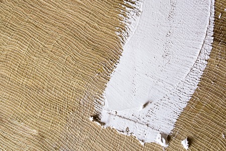 wash of white primer of the canvas. texture for artistsの写真素材