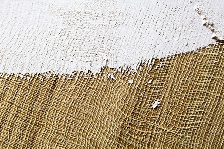 wash of white primer of the canvas. texture for artistsの写真素材