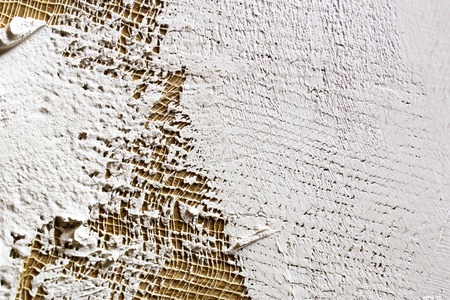 wash of white primer of the canvas. texture for artistsの写真素材