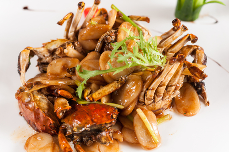Fried crab with rice cake,Chinese dinnerの写真素材