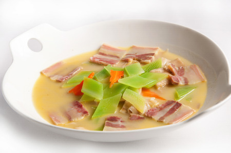Chinese cuisine-Bacon bamboo shoots soupの写真素材
