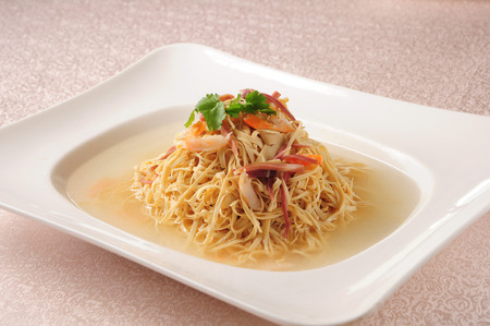 Chinese cuisine-Braised Shredded Chicken with Ham and Dried Tofuの写真素材