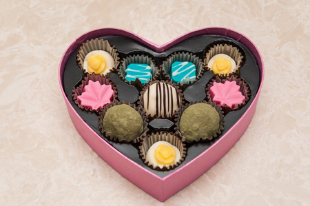 heart-shaped chocolate gift boxの写真素材
