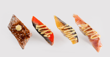Colorful Japanese sushiの写真素材