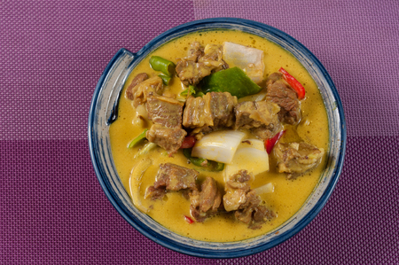 curry beef with coconut juiceの写真素材