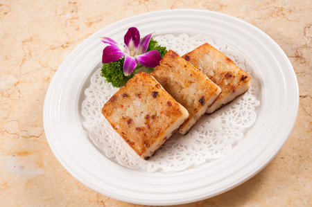Steamed turnip cake,Chinese food.の写真素材