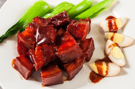 Braised pork in claypotの写真素材