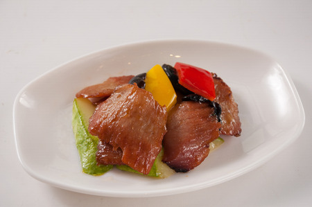 fried barbecued pork with melon,Chinese cuisineの写真素材