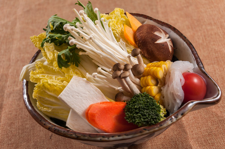 mushroom and vegetables platterの写真素材