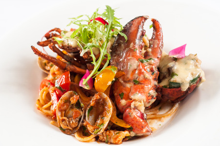 French baked lobster with noodlesの写真素材