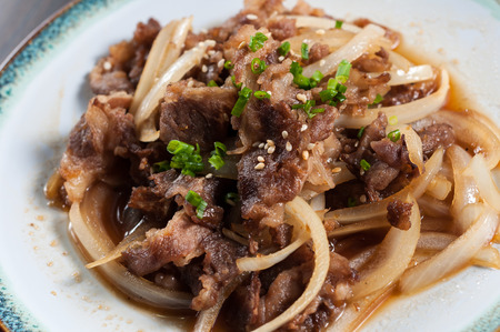 Fried beef with onionの写真素材