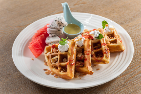 waffle cakeの写真素材