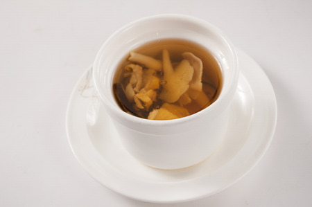 mushroom chicken soupの写真素材