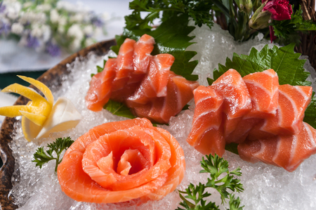 Raw Salmon Sashimiの写真素材