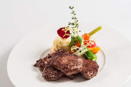 steak with vegetableの写真素材