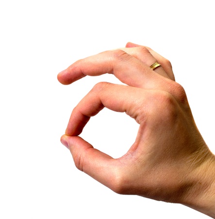 hand signal isolated on white backgroundの写真素材