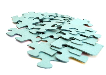 Puzzle slices isolated on a white backgroundの写真素材