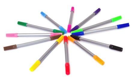 Multi-colored felt-tip pensの写真素材